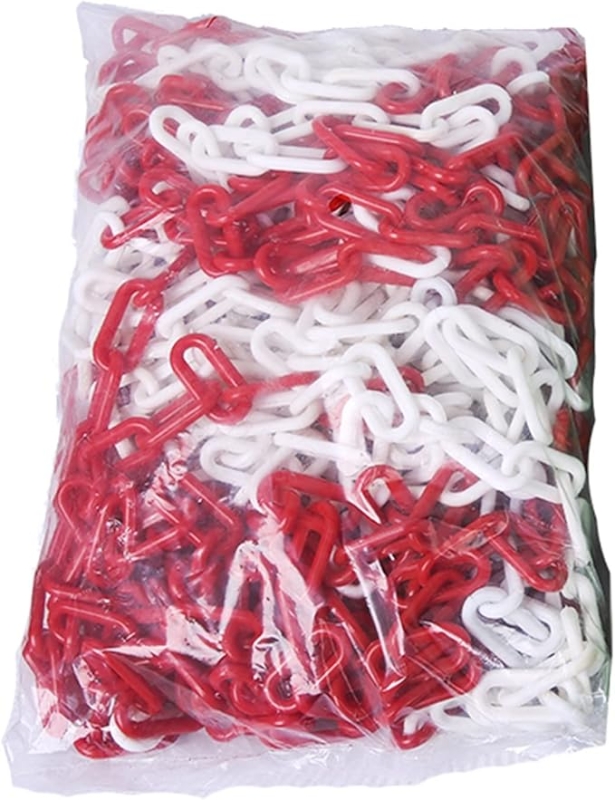 BOLSA 25mt CADENA PLASTICO Ø6mm BICOLOR ROJO/BLANCO