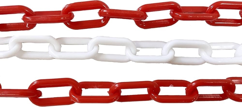 BOLSA 25mt CADENA PLASTICO Ø6mm BICOLOR ROJO/BLANCO