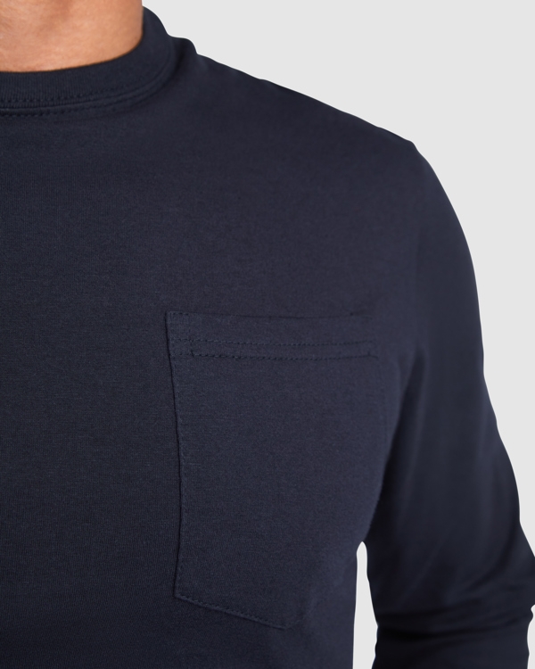 CAMISETA ALG.165g MARINO PUÑO M/L C/BOLS.T-L(1219)
