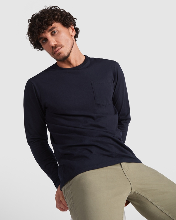 CAMISETA ALG.165g MARINO PUÑO M/L C/BOLS.T-L(1219)