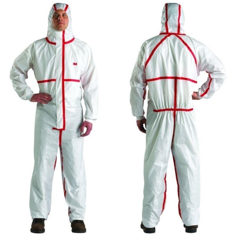 MONO SEGURIDAD T-L P4565M BLANCO+ROJO CAT.III TIPO 4/5/6