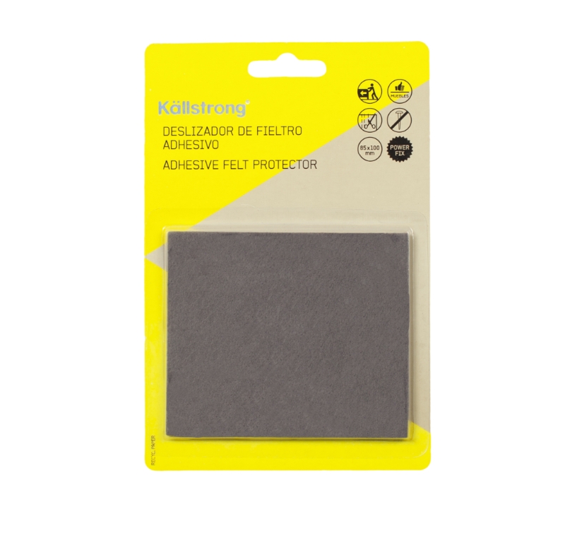 FIELTRO DESLIZANTE ADHESIVO 100X85mm GRIS (1 UNIDAD)