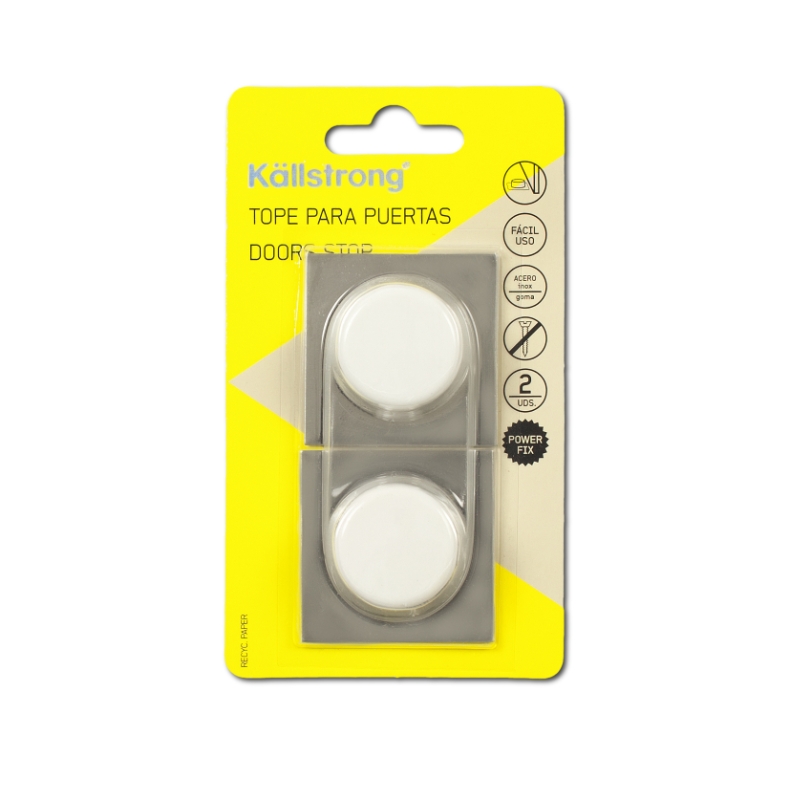 TOPE PARA PUERTA BASE ADHESIVA BLANCO (2 UNIDADES)