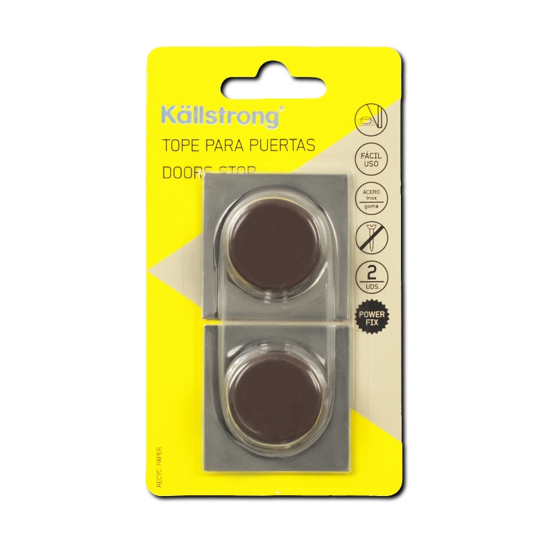 TOPE PARA PUERTA BASE ADHESIVA MARRON (2 UNIDADES)