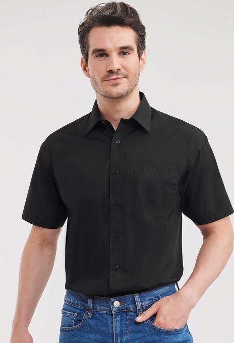 CAMISA POPELIN NEGRA M/C T-XXL (R-935M)