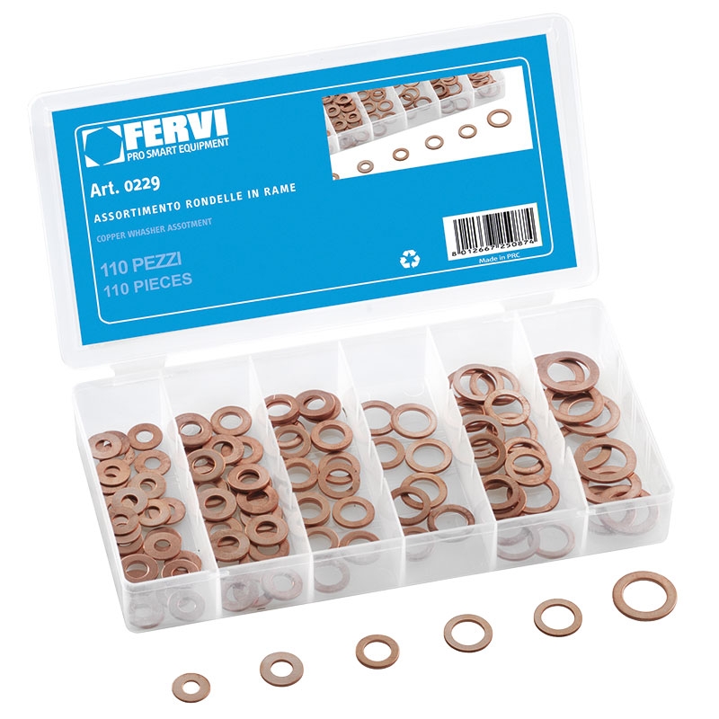KIT SURTIDO ARANDELAS DE COBRE (110 PIEZAS)