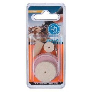 PG KIT 3 DISCOS FIELTRO + MANDRIL + PASTA PULIR TIPO DREMEL