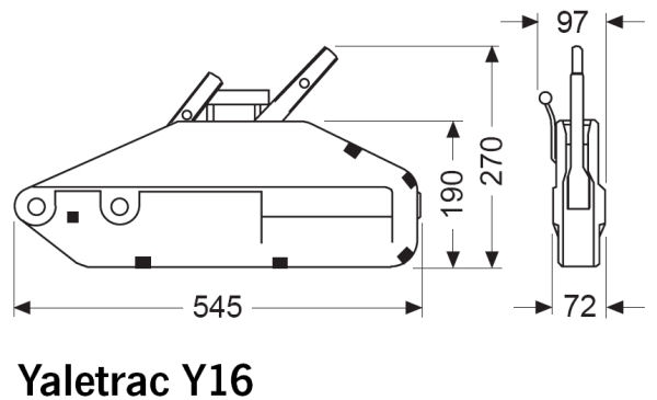 YALETRAC Y-16-ST 1600Kg + 20mt CABLE Ø11.5mm - APARATO ELEVACION