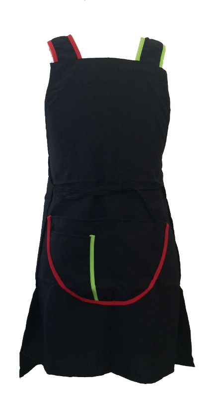 CASULLA POL.100% NEGRO BOLS.ROJO+PISTACHO