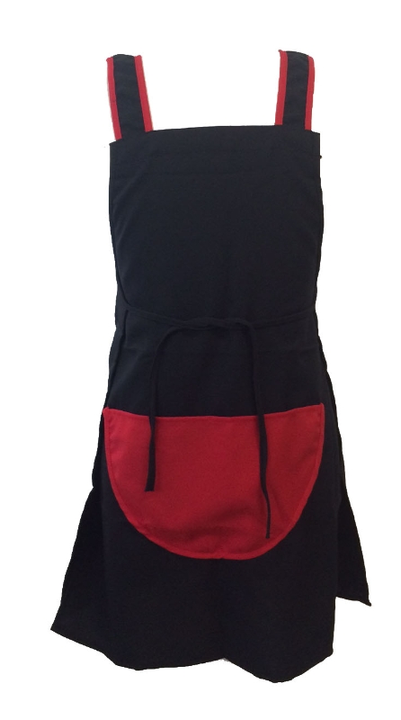 CASULLA POL.100% NEGRO BOLS.ROJO