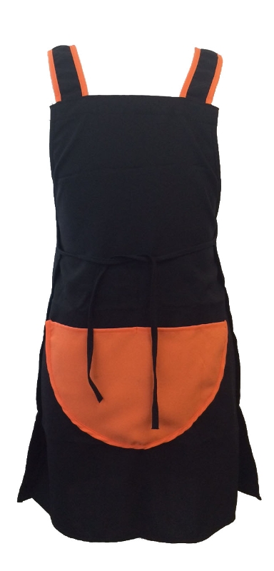 CASULLA POL.100% NEGRO BOLS.NARANJA