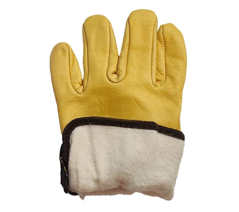 GUANTE FLOR VACUNO AMARILLO FORRO ALG. T-9 (406 RF)
