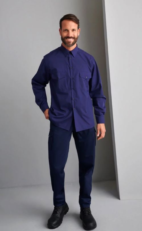 CAMISA TERG.MARINO M/L 2 BOLS.T-7(48) (2004)