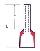 PUNTERA AISLADA Ø1.00-L 1.0mm² 12mmX18mm DIN-46228/4 ROJO