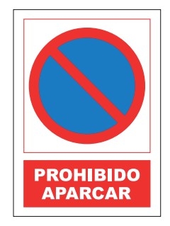 SENAL PVC 297X210 PROHIBIDO APARCAR (R222)