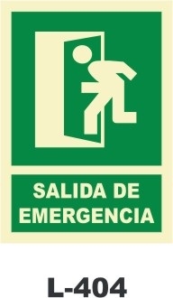 SENAL PVC 297X210 SALIDA EMERGENCIA FOTOLUMINISCENTE (L404)
