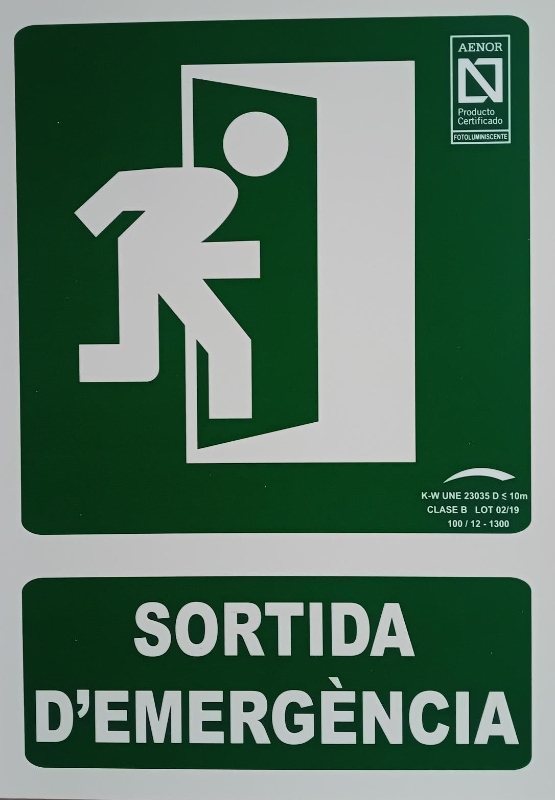 SENAL PVC 297X210 SORTIDA EMERGENCIA FOTOLUMINISCENT (L405)