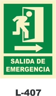 SENAL PVC 297X210 SALIDA EMERG.FLECHA DCHA (L407)