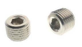 TAPON MACHO CONICO ALLEN 1/8 LATON NIQUELADO
